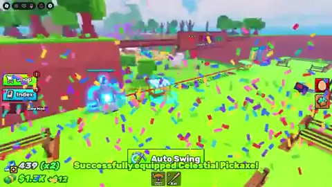 Celestial pickaxe one-swing breaks on early eggs