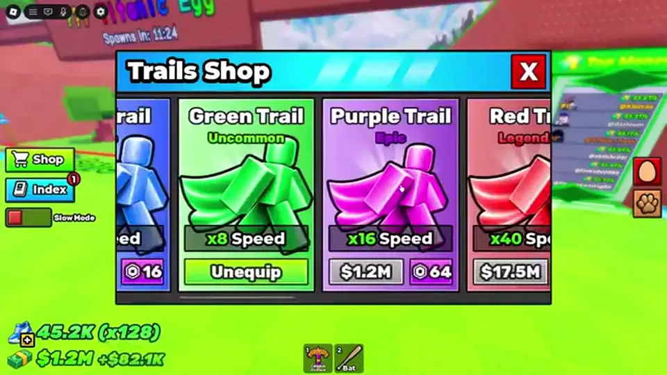 Purple Trail shop row at 16x Speed after early pen cash